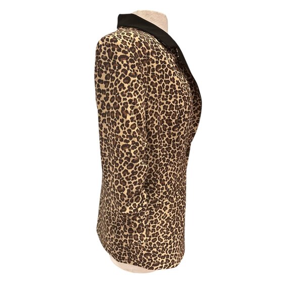 Rachel Zoe Leopard Print Blazer Medium Polyester/Spandex Blend - Picture 4 of 9